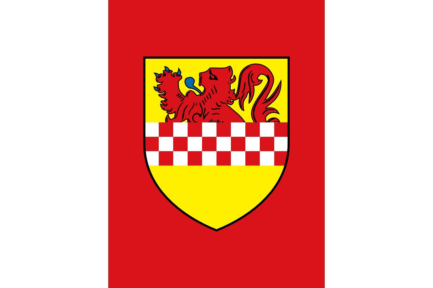Drapeau large Lummen en textile supérieur avec finitions renforcées pour mât