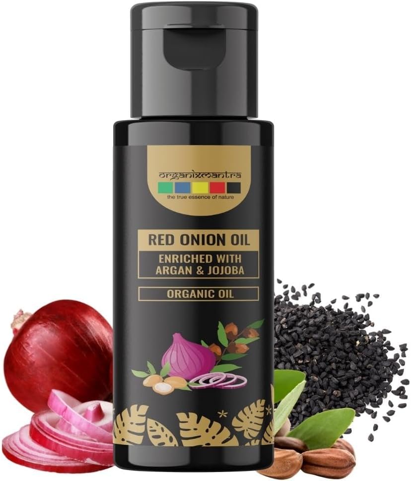 Organix Mantra Blackseed Red Onion Oil with Argan, Jojoba, Hibiscus, Curry Leaves, Tea Tree, Organic Multi Purpose Hair Oil (20ML)