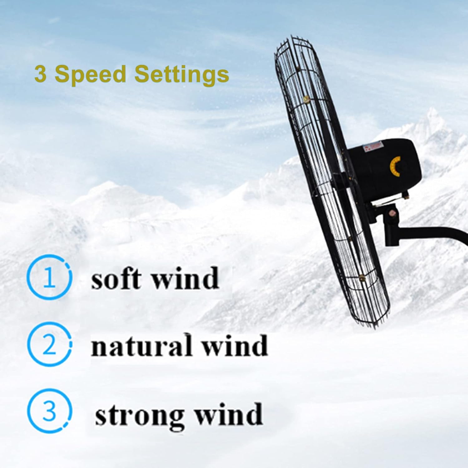 HORV Pedestal Fan, 3-Speed Oscillating Floor Fan, Standing Cooling Fan, Quiet Operation, Ideal for Home, Office, Black