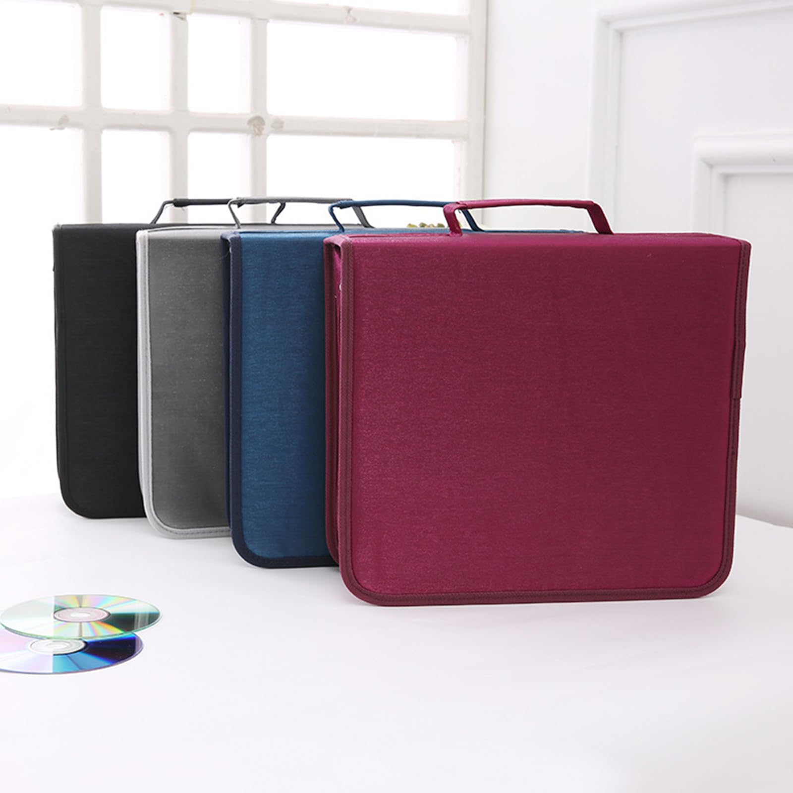 Funda protectora para discos de 256/384 con capacidad para VCD, organizador de almacenamiento para folletos, álbum de repuesto, gran capacidad de almacenamiento de discos, Blue, 384 pieces