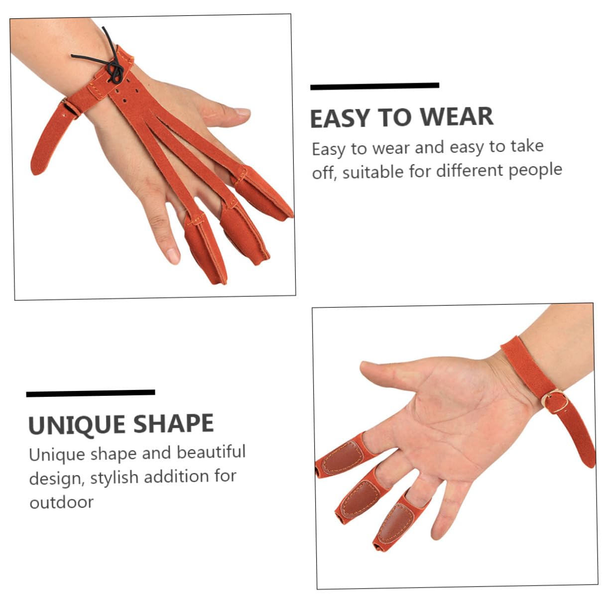 POPETPOP Gloves Three Finger Grips Knuckle Sleeve Black Protective Accessories for Finger Tabs Finger Tabs Coffee