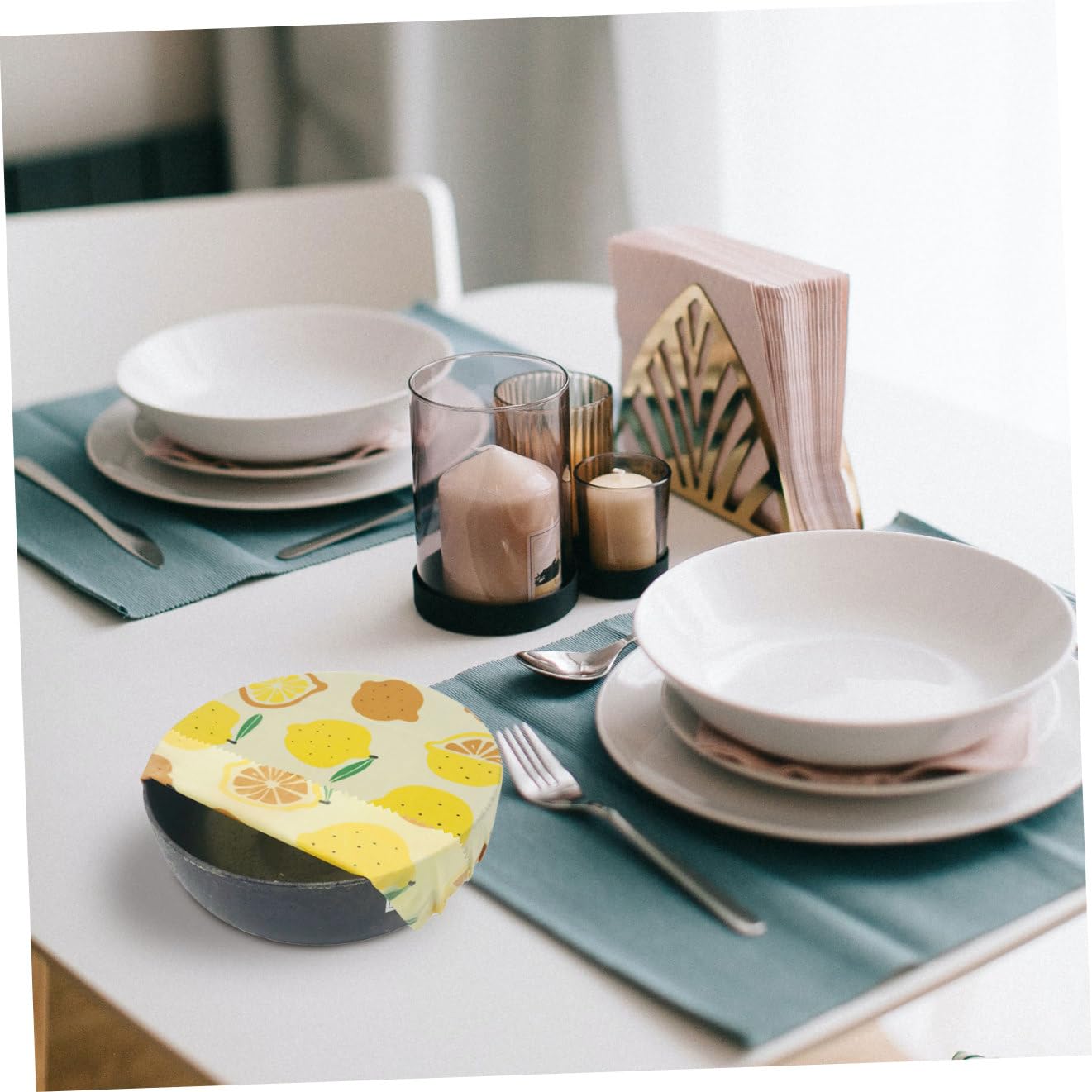 Mipcase 3 Pezzi Tessuti per Alimenti Cera D’Api Riutilizzabili, Involucro per Formaggi e Frutta, Eco-Friendly