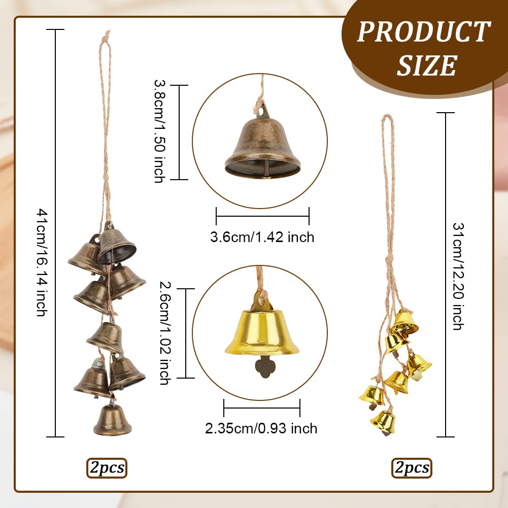 FREEBLOSS 4 Set Kit Campane Strega fai da te Campana a Vento da Strega con Occhi di Diavolo Campane Delle Streghe con Perline Decorazione Stregata per la casa Artigianato da Strega per