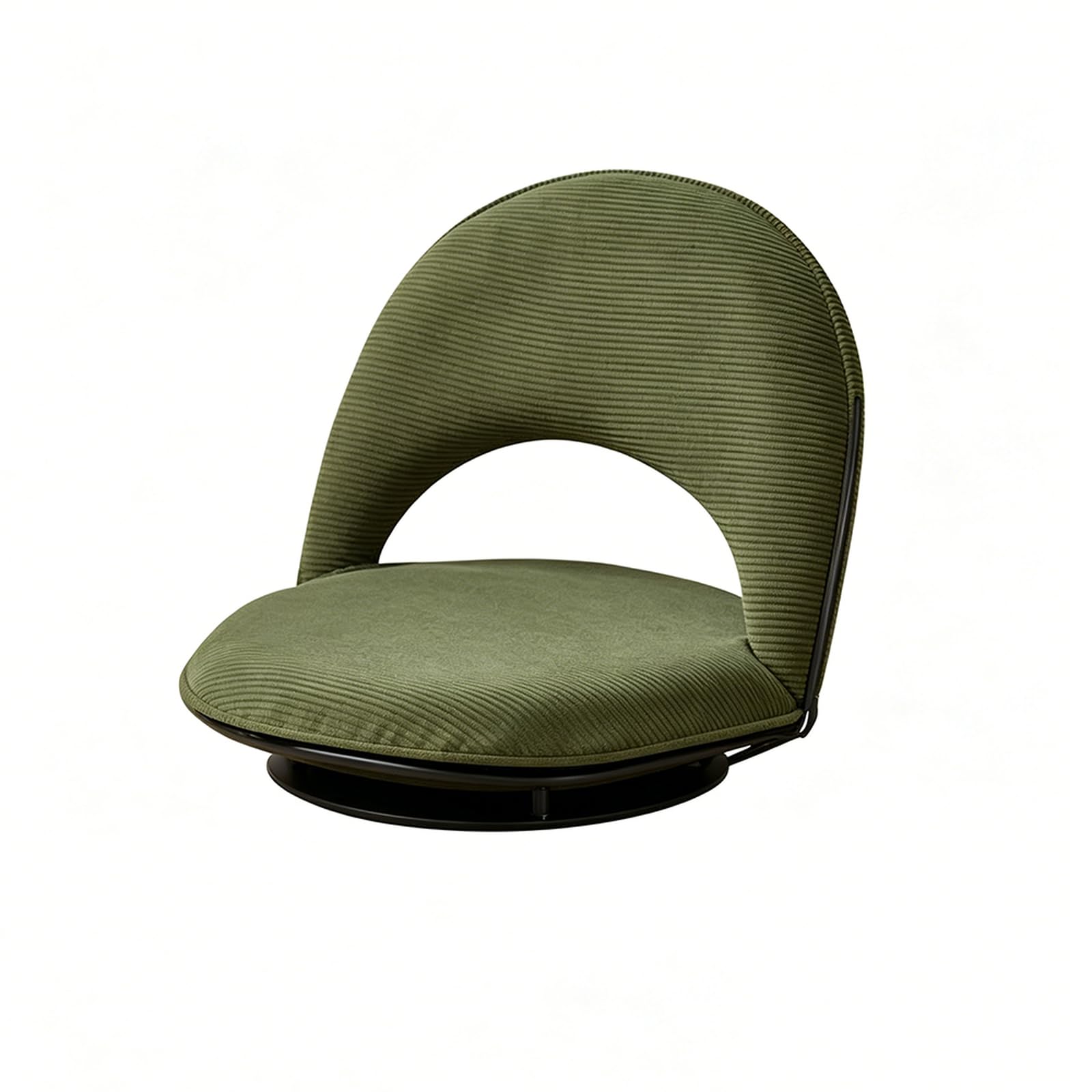 Chaise de sol pliante pivotante noire idéale pour le salon et le gaming