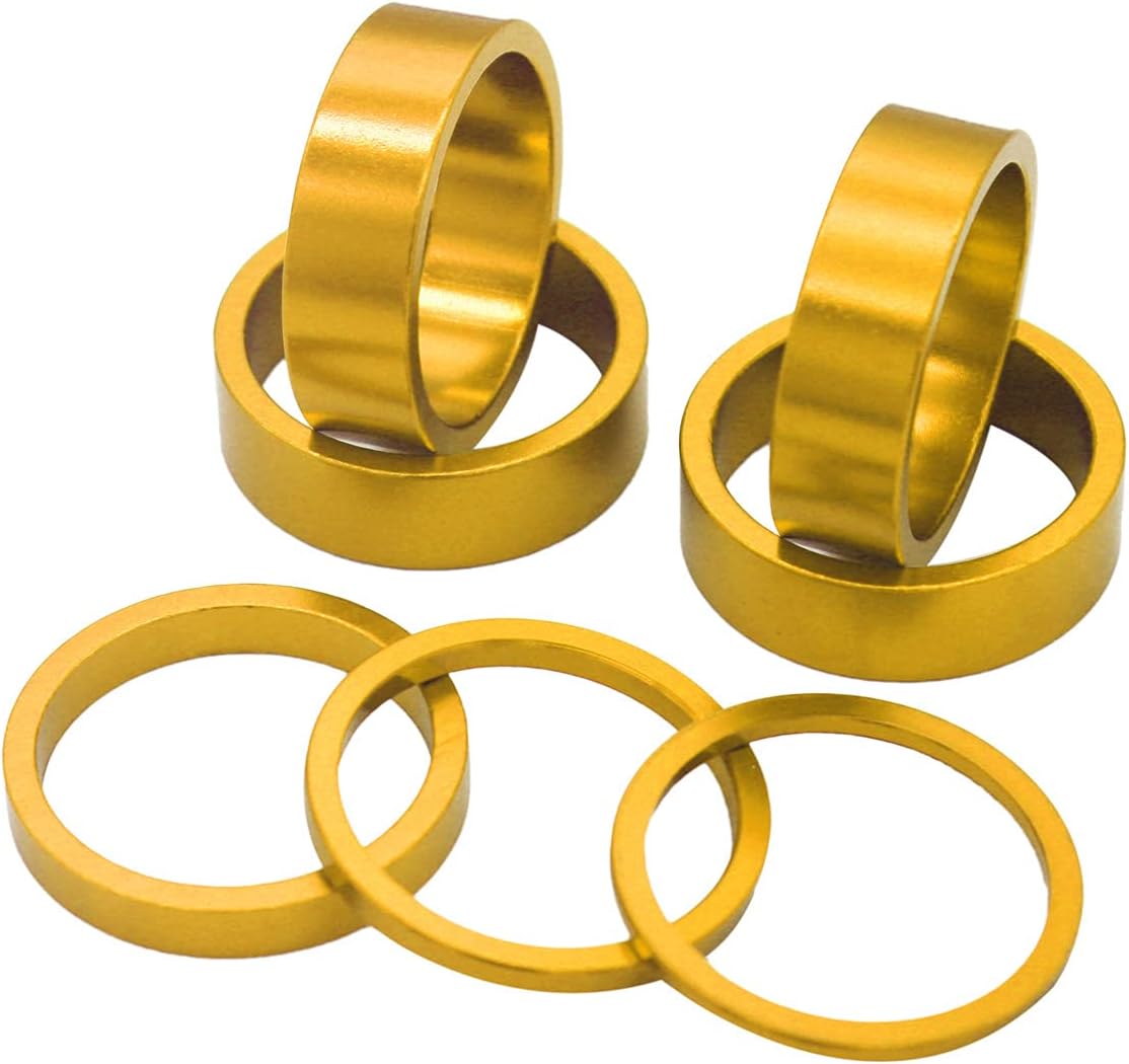 PLATT Bike Headset Spacer Aluminium Alloy Bicycle Stem Headset Spacers Fit 1 1/8-Inch Stem for MTB BMX Road Bikes 2/3/5/10mm(7PCS)