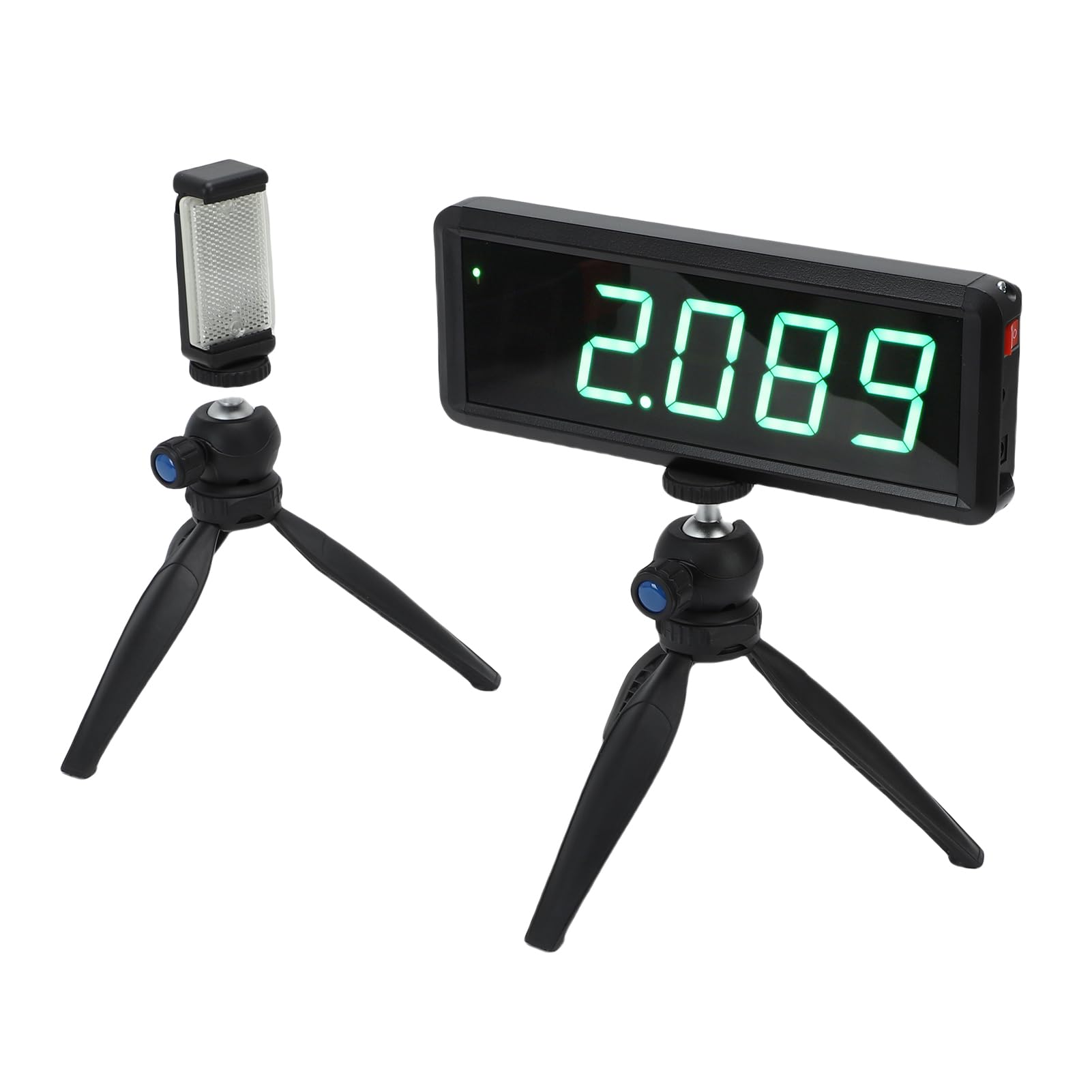Fafeicy Minuterie de Course Infrarouge sans Fil, Minuterie de Sprint en Aluminium PC ABS avec Affichage à 5 Chiffres, Précision de 0,001 S, visibilité de 8 M, Réinitialisation Automatique, alimenté