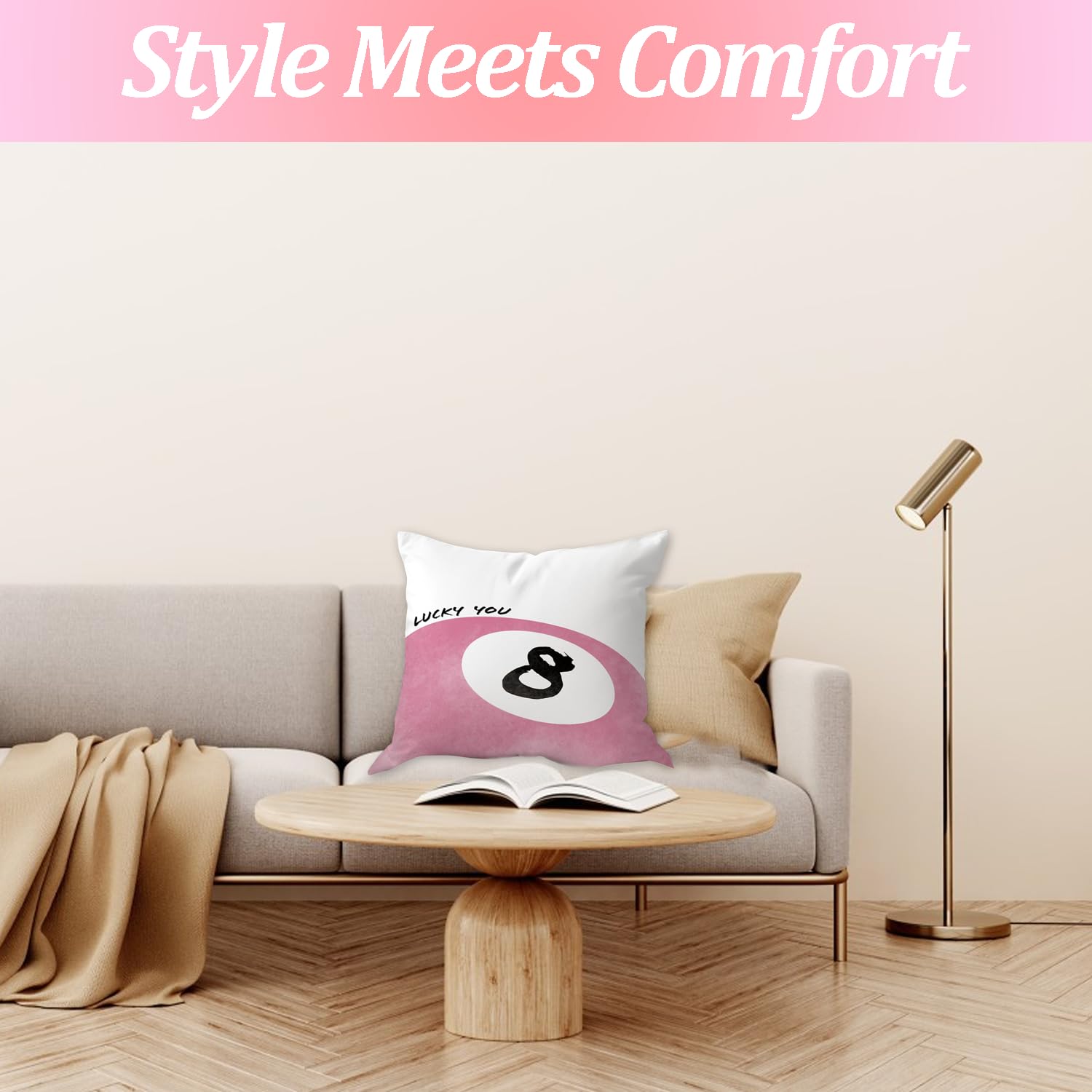 Coquette, Federa per cuscino alla moda con fiocco rosa con iniziale