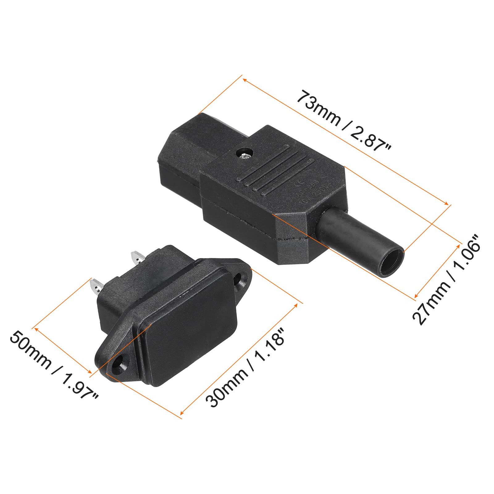 QUARKZMAN AC250V 10A 3 Pasadores Enchufe Adaptador