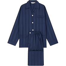 Derek Rose Men's Striped Classic Fit Cotton Pajamas Set