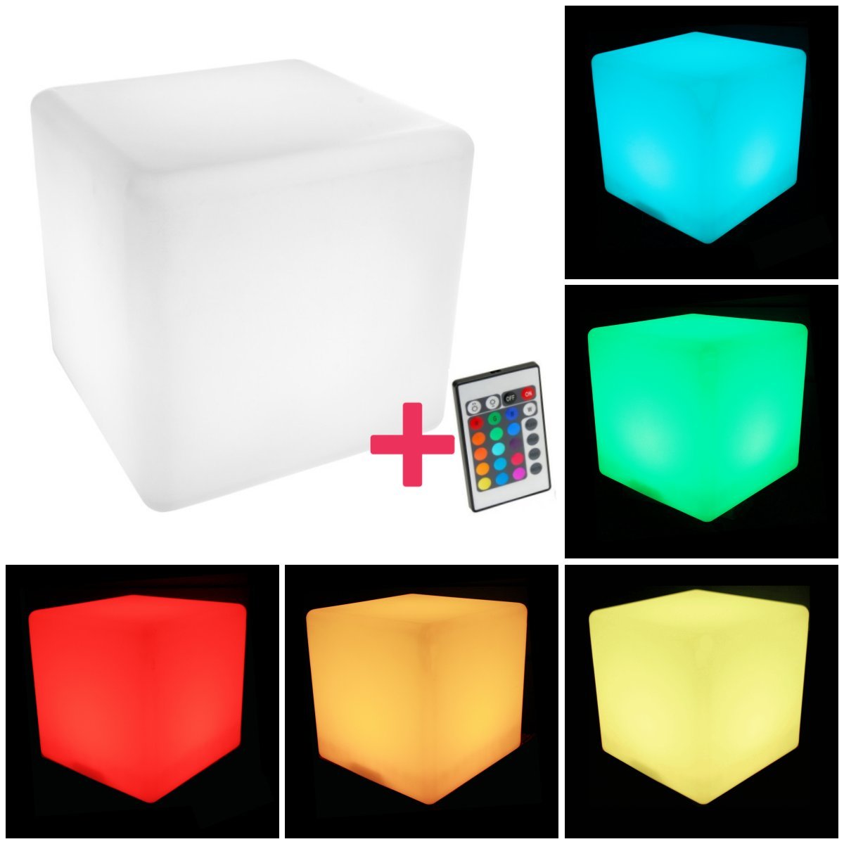 Cubo luminoso led 50cm, cambio luz 16 colores, portátil, Envío Gratis