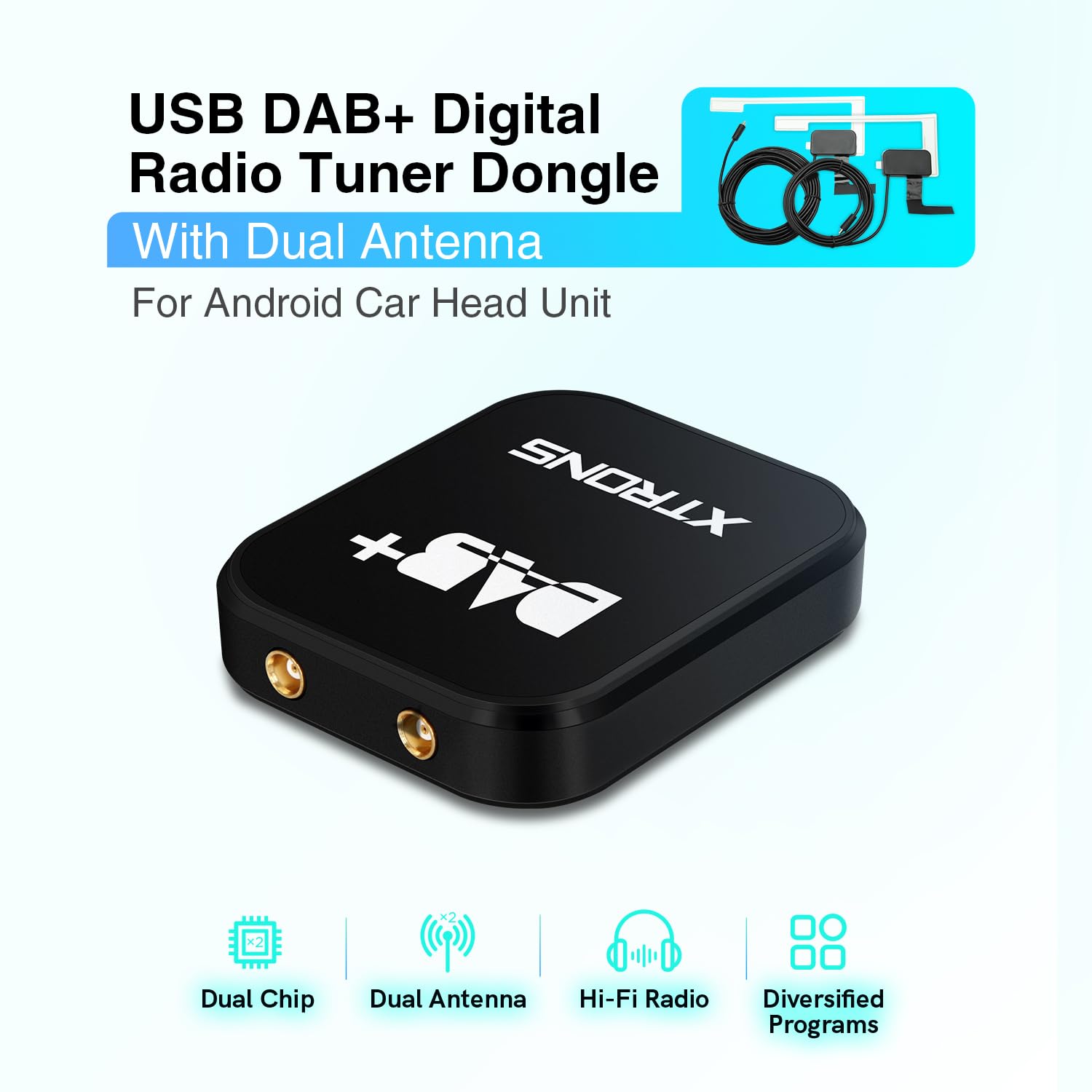 ESSGOO Dab Radio Digitale Antenna Tuner USB Adapter Per Android Autoradio 5.1 - Foto 10