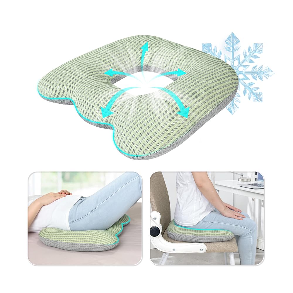 CloudBliss Coussin de siège en forme de donut pour soulager la douleur du coccyx et les hémorroïdes, coussin de chaise en mousse à mémoire de forme pour post-partum, pour homme et femme