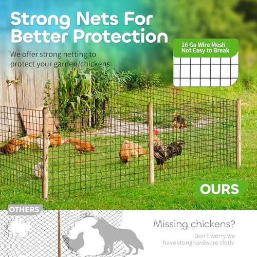 Image of Welded Wire Fencing 36 Inch x 100 Foot, 2 Inch x 3 Inch 16GA Black Hardware Cloth PVC Coated Garden Border Fencing Roll Vinyl Coating Metal Wire Mesh for Yard Vegetable Goat Protection Poultry Netting