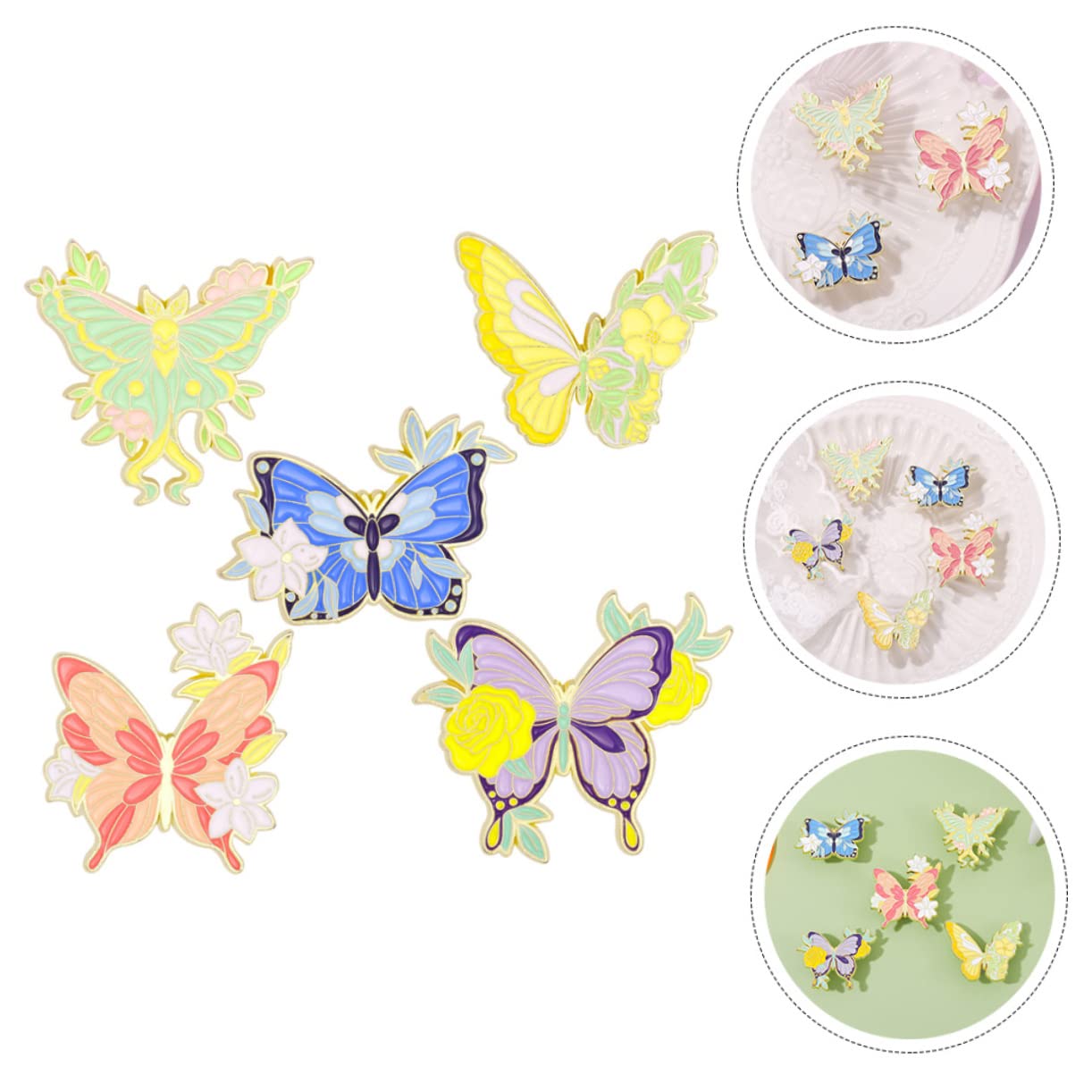 BESTYASH Spilla A Farfalla Decorazioni Floreali Spille Smalto Farfalle Spilla Per Giacche Spilla Farfalle Perno Della Fibbia Della Sciarpa Spilla Decorativa Per Foulard Lega