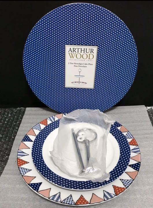 ２段式ケーキプレート　英国　ARTHUR　WOOD Amazon.co.jp: UK ARTHUR WOOD Arthur Wood 2-Tier Cake Plate : Toys