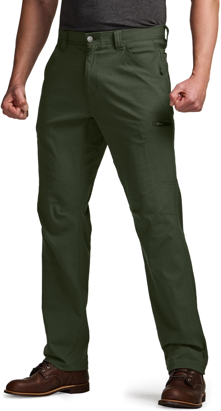 CQR Men's Vent Stretch Pants, Quick Dry Lightweight Casual Cargo Pants, Water Resistant Straight-Fit Utility Work Pants