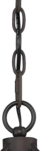 Miniatura 9 de Possini Euro Design Lámpara colgante  4 luces, pantalla de tambor de bronce, lámpara colgante industrial rústica para islas de cocina, salas de