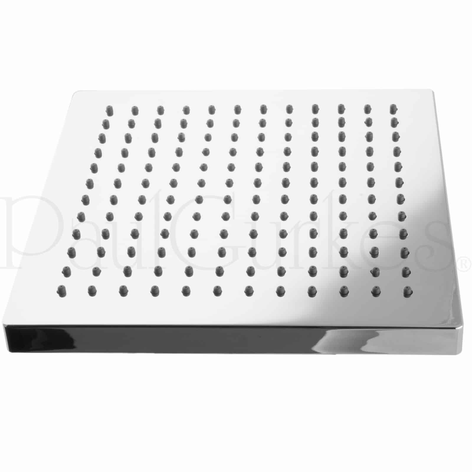 Set de Ducha con Cabezal de 20 cm y Brazo de Pared, Cabezal Cuadrado de Plástico Cromado, Brazo de Latón Macizo, Prolongación de 41 cm