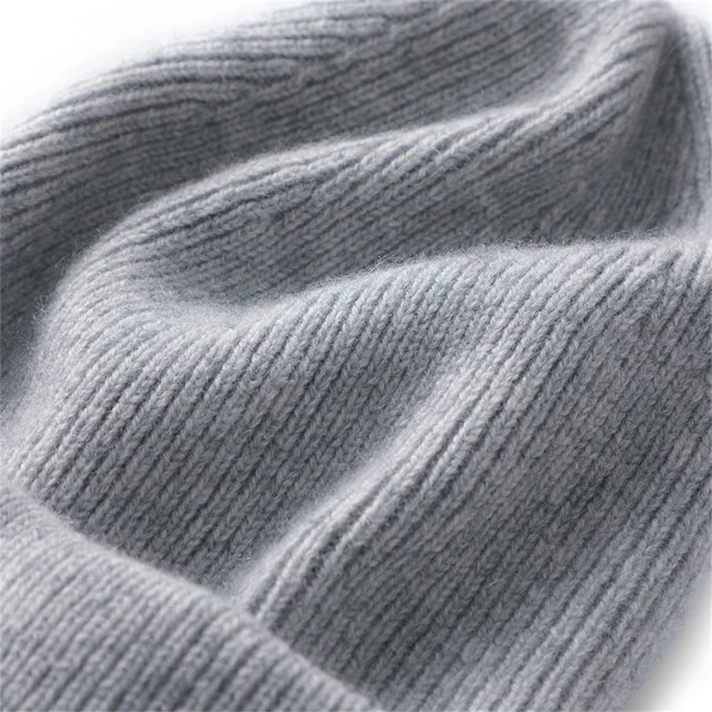 Gorro de punto de cachemir sólido unisex grueso para hombre, para esquí al aire libre, gorro térmico para mujer
