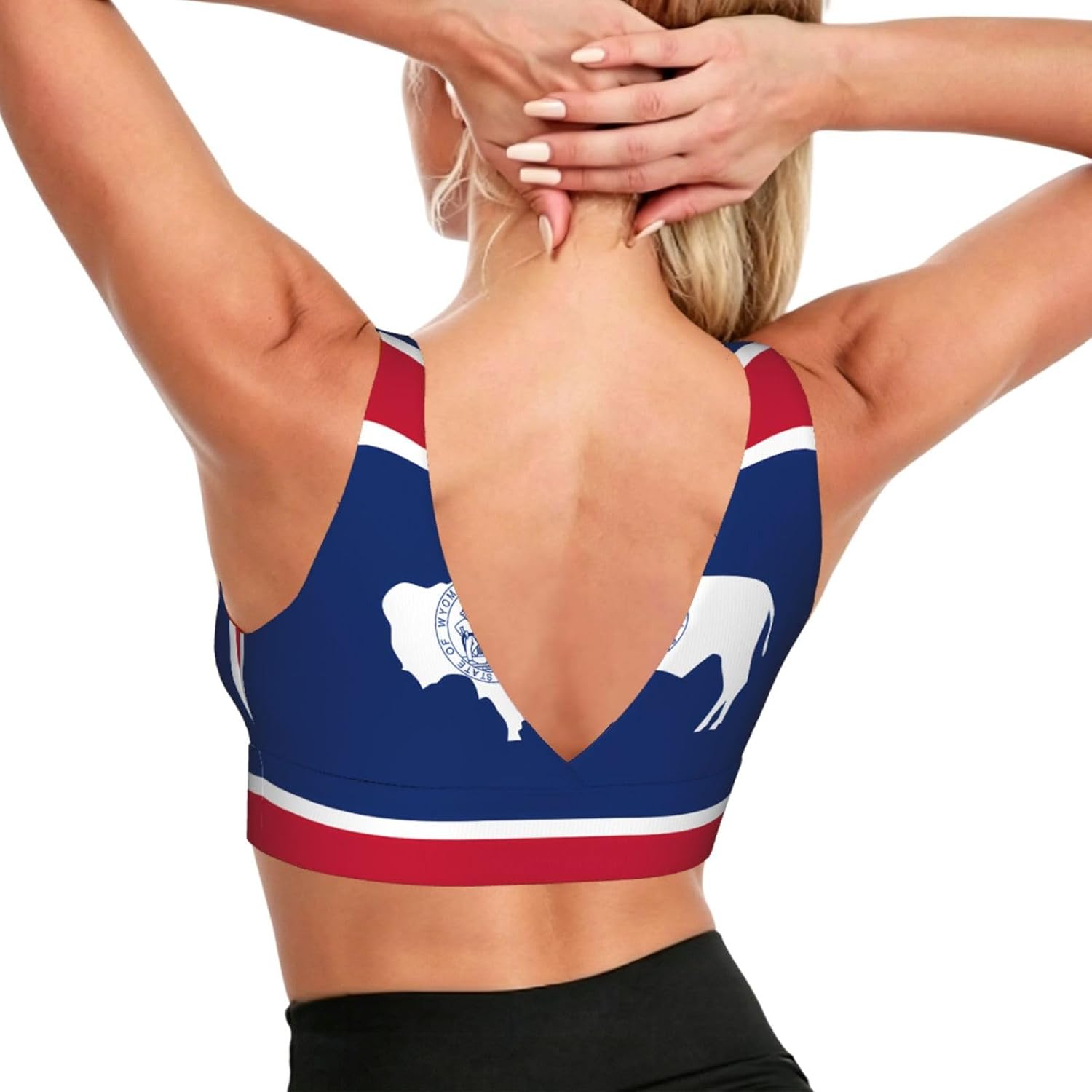 Wyoming State Flag Women's Sports Vest, Light Running Gear, Soft Polyester for Fitness Exercise Outfit