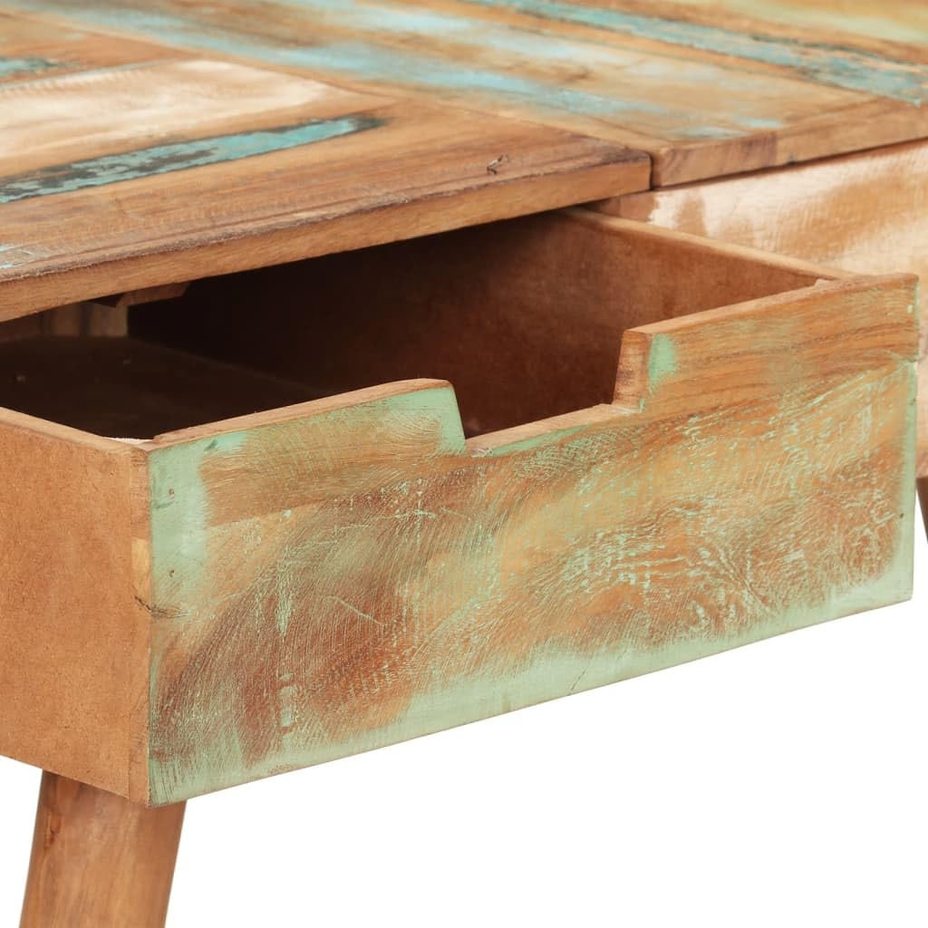 vidaXL Toaletka z lustrem, 112x45x76 cm, lite drewno z odzysku