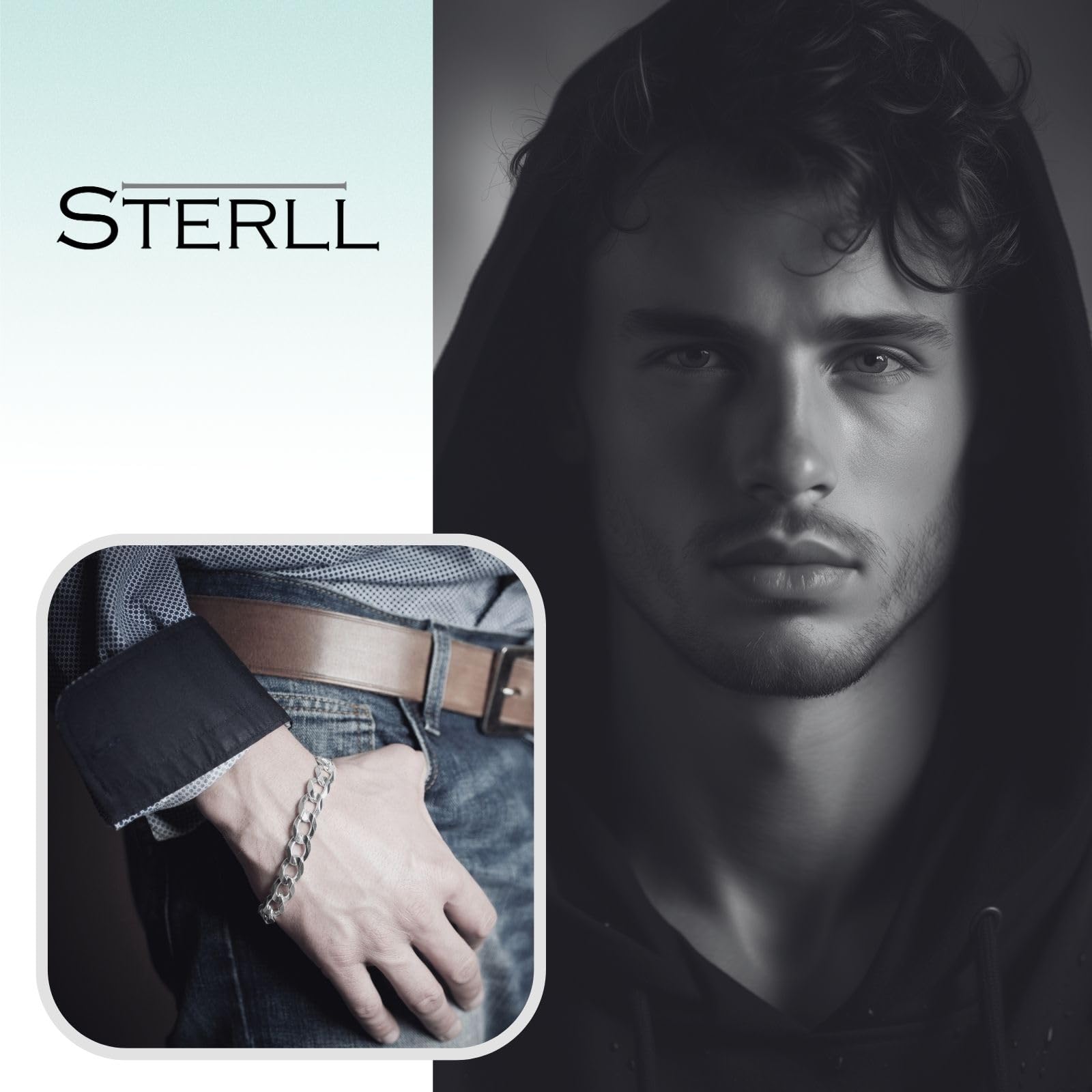 Ein Armband aus massivem 925 Silber, ideal als Geschenk für Mann oder Freund, mit Schmuckbox