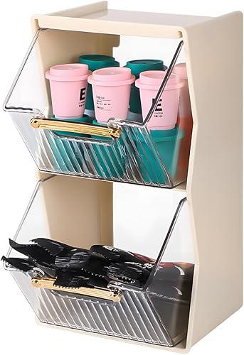 Organizador de cápsulas de café de plástico, organizador de almacenamiento de crema de cápsulas de café transparente para escritorio de oficina en