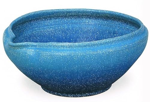 Irodoriya 金魚鉢 おしゃれ 睡蓮鉢 陶器 メダカ鉢 水鉢 信楽焼 ブルー斑点水鉢2 1号 信楽焼