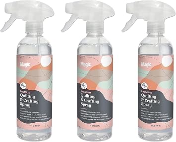MAGIC Premium Quilting & Crafting Spray Bottle Fabric Spray for Cutting, Creasing, Sewing Best Press Spray Starch for Quilting to Flatten Seams & Wrinkles Wrinkle Spray 16oz Trigger 3 Pack