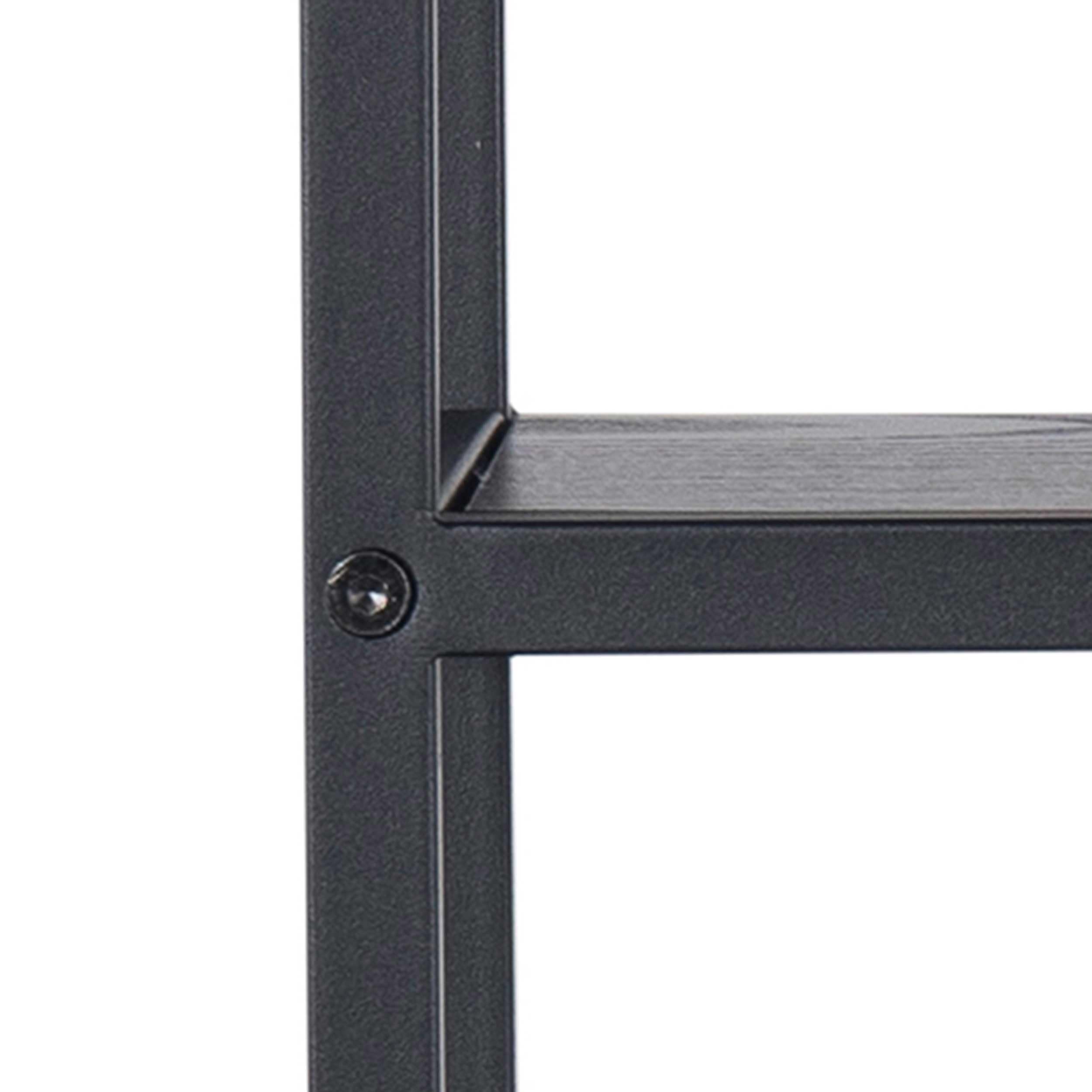 AC Design Furniture Jörn Achteckiges Wandregal, H: 77 x B: 77 x T: 20 cm, Schwarz Esche Optik/Schwarz, Holz/Metall, 1 Stk.