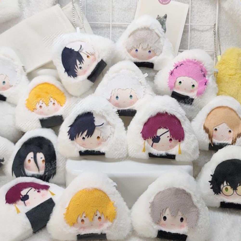10PCS Suo Hayato Peluche Ciondolo Haruka Figura Farcito Cuscino | 10cm Anime Peloso Cuscino Triangolo Rice Ball ver. Portachiavi accessori zaino, decorazione, regali