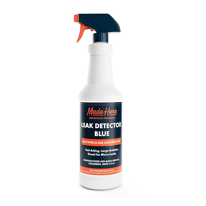 Detector de Vazamentos Azul Made Here Co. para Gases, Sistemas de CO2 e Refrigeração, Aplicações em Alta e Baixa Temperatura, Frasco de 946 mL