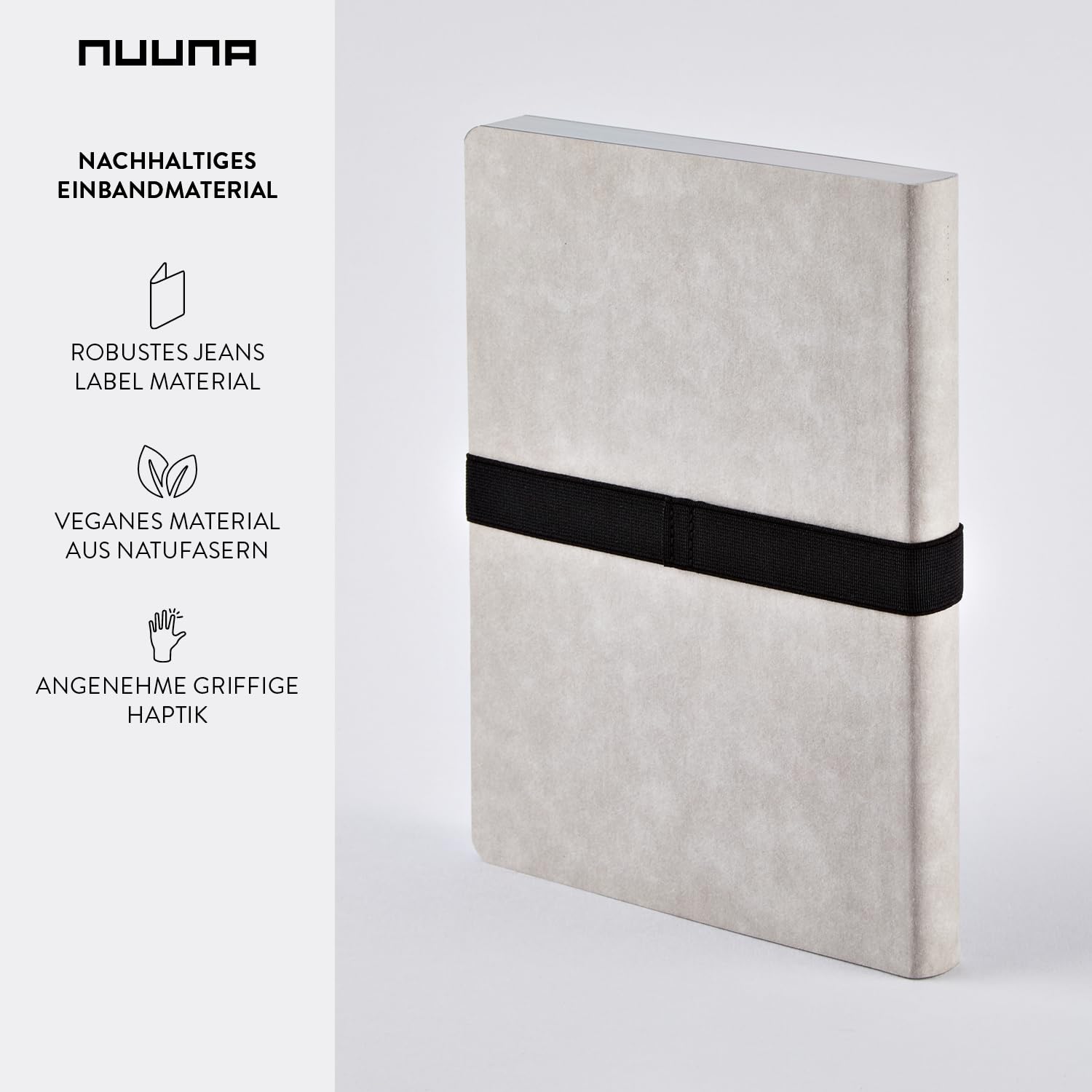 nuuna Voyager L - Taccuino A5+, a pois, 3,5 mm, 256 pagine numerate, carta premium da 120 g, materiale vegano, con supporto per penna e smartphone, prodotto in Germania