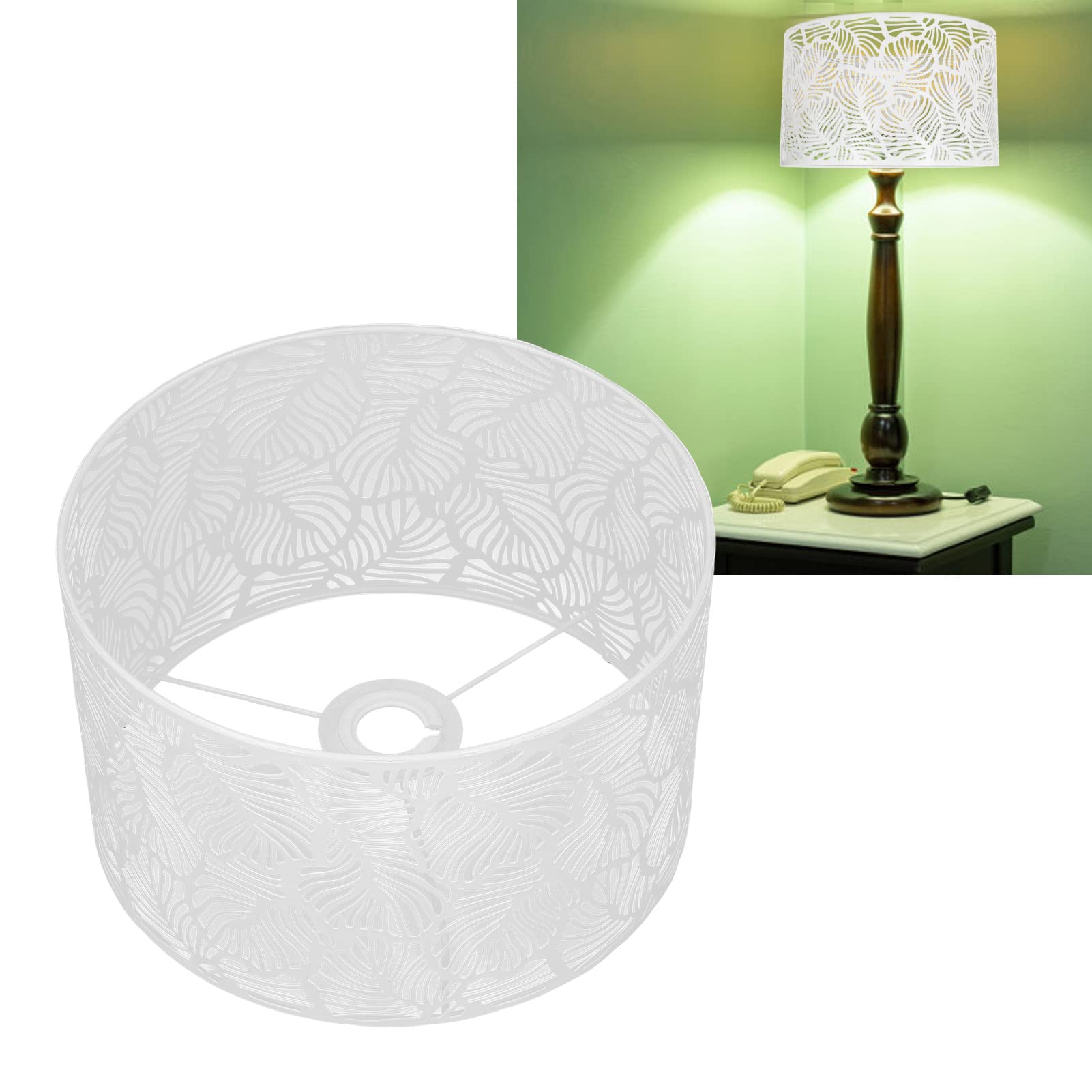 FTVOGUE Paralume Moderno a Tamburo per Lampadari e Lampada da Tavolo e Terra (Bianco)
