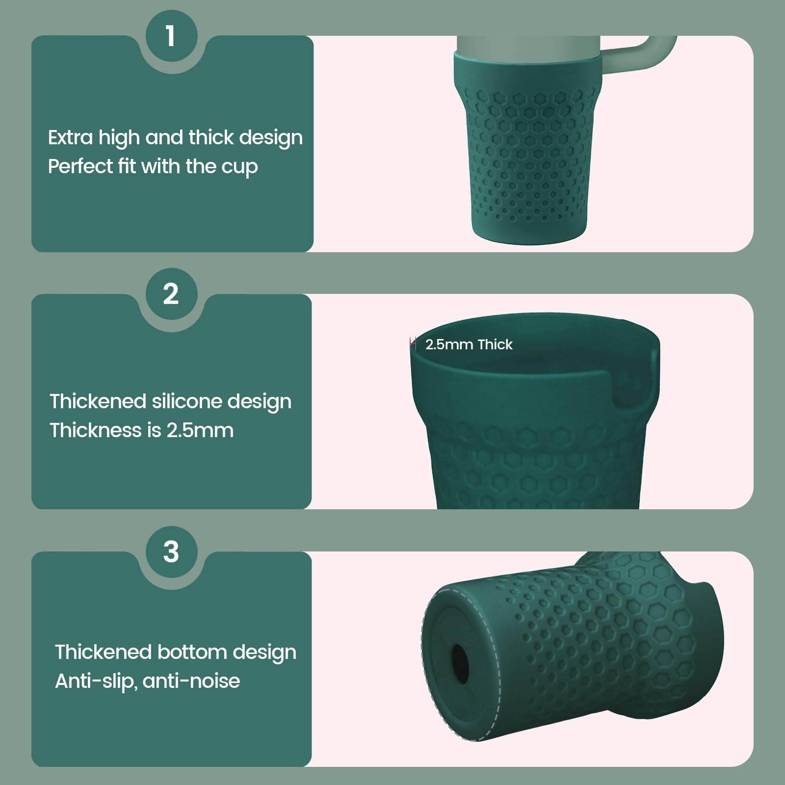 Uvafly Tall Silicone Boot For Stanley Cups - Protective Sleeve For 20oz/30oz/24oz Tumblers (Neon Green) - View #13