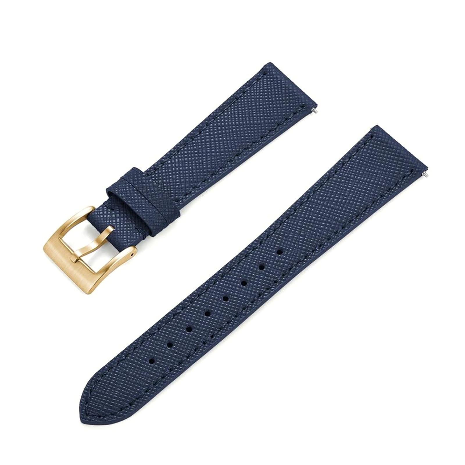 Correa de cuero genuino 21 mm repuesto reloj azul oro elegante 8