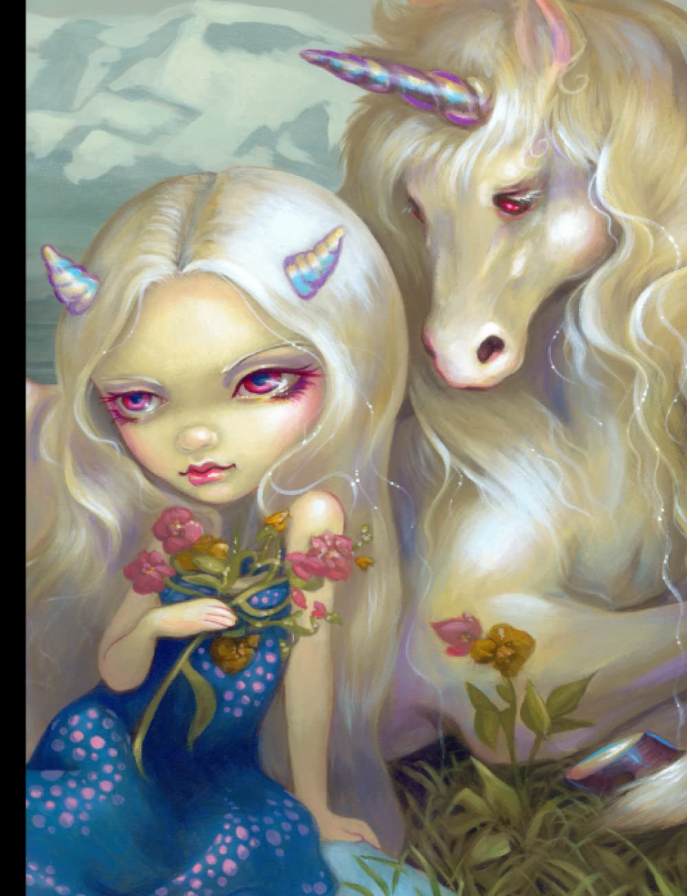 Fiona and the Unicorn by Jasmine Becket-Griffith Notebook, A Gothic Fairytale Composition Book with 120 ruled Pages for Teens & Adults, for school, office or home