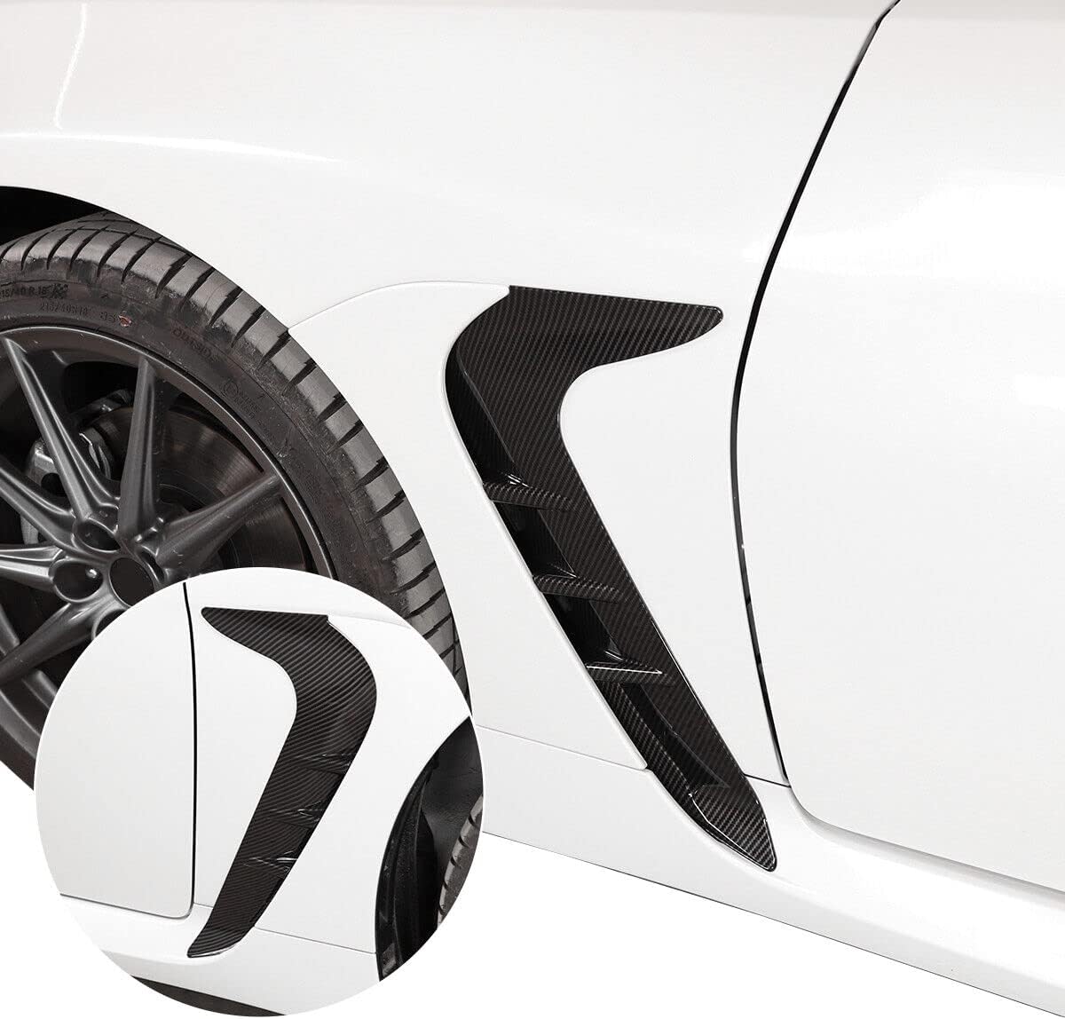 CHIESMA Car Fender Side Vents Fit for Toyota GR86 and for Subaru BRZ 2022 2023 2024 Air Flow Fender Vent Cover Skirts Trim ABS Shark Grille Spoiler Auto Exterior Accessories (Carbon Fiber Style)