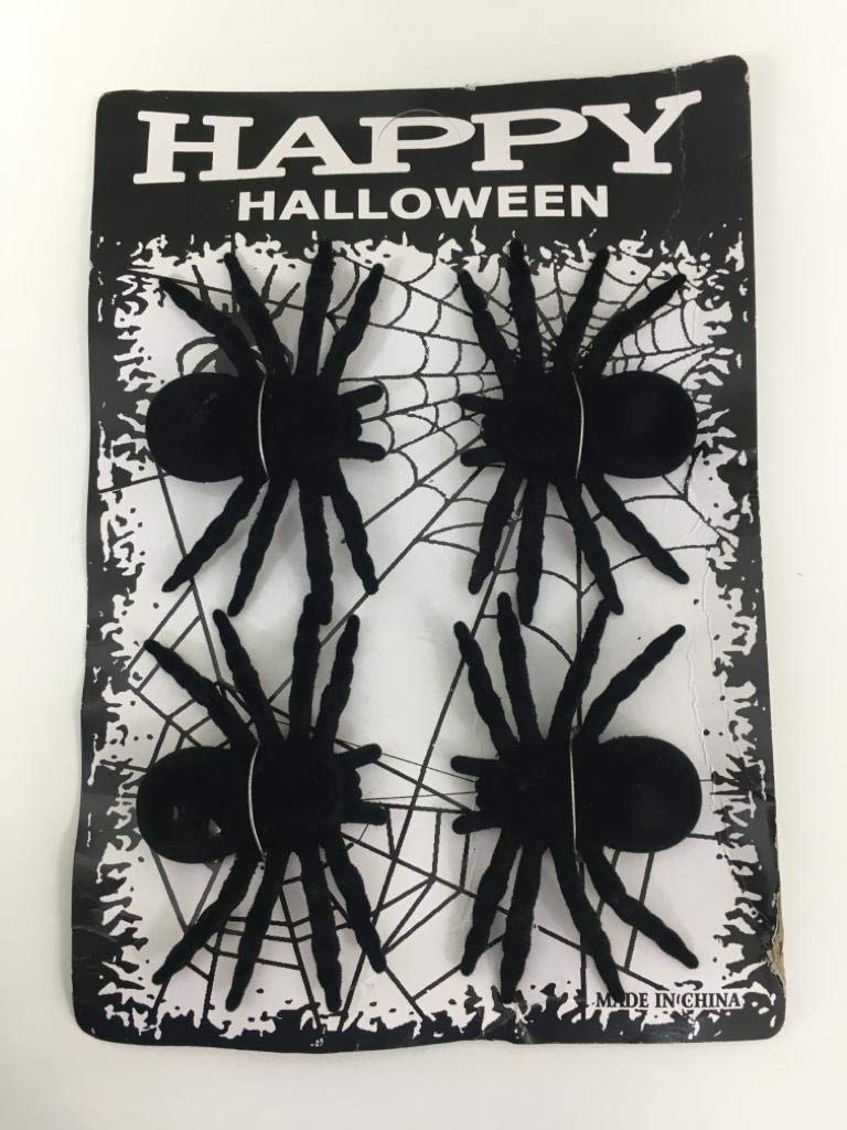 Party Propz Fake Giant Spider Halloween Giant Spider Large Fake Spider Halloween Spider Indoor and Outdoor Decoration - Set of 4