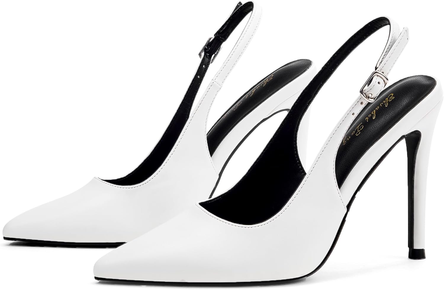 Elisabet Tang Women's Elegant 4.1 in Pumps Sexy Closed Toe Stilettos Classic Pointed Toe Heels Adjustable Slingback Daily Party Work Shoes