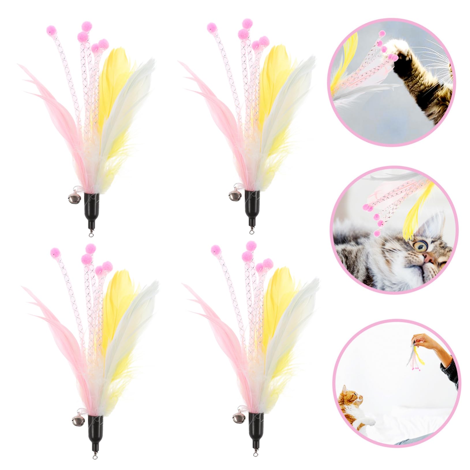 BESPORTBLE Jeux Chat Canne Canne Jouet pour Chat Pièces Recharge Teaser Interactive Cat Toy Arbres à Jouets pour Plume De Jouets pour De De Jouet pour La Plume
