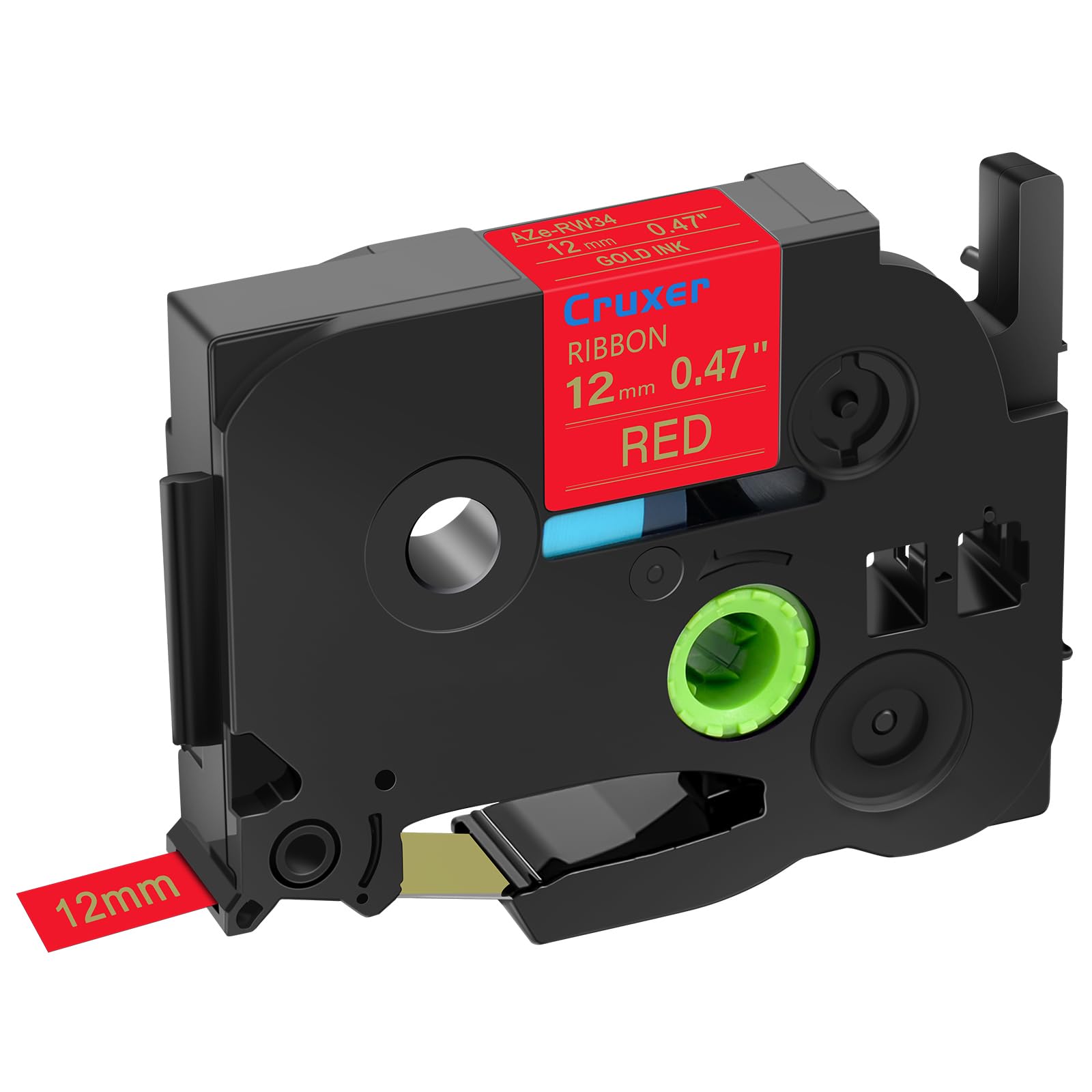 Cruxer Lot de 40 TZE-RW34 Compatibles avec P-Touch Doré sur Rouge 12 mm