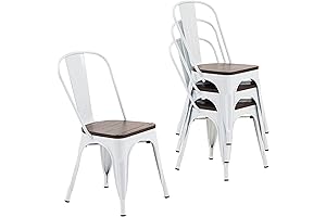 Nazhura Farmhouse Metal Tolix Style Dining Chairs