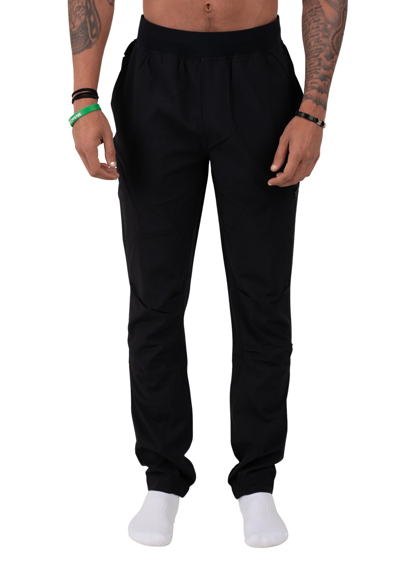Boxah - Men’s Performance Joggers – Lightweight, Breathable, Athletic Fit with Drawstring Waist & Zippered Pockets (UK, Alpha, M, Regular, Regular, Black)