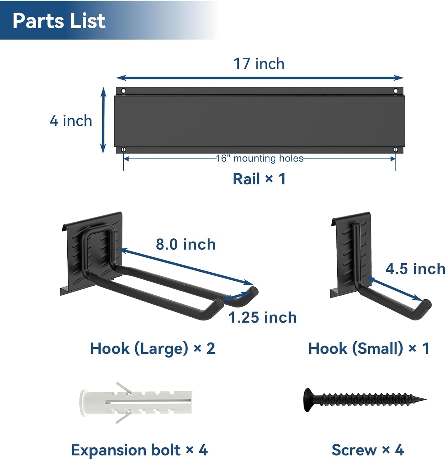 WALMANN Garage Storage Organization System Ski Wall Rack 2 Pairs of Skis Mount Hanger Home Shed and Garage Snowboard Wall Rack Holds Up to 100 lbs