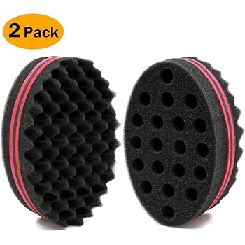 TEEROVA 2 Packs Oval Big Holes Hair Twist Sponge Magic Barber Dreads Locking Twist Afro Curl Wave Sponge Hair Brush Sponge