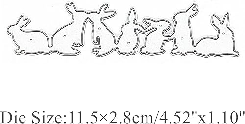Miniatura 2 de Juego de 7 piezas de troqueles de metal de conejo, diseño de conejo de Pascua, diseño de conejito de Pascua, plantillas de manualidades, tarjetas de