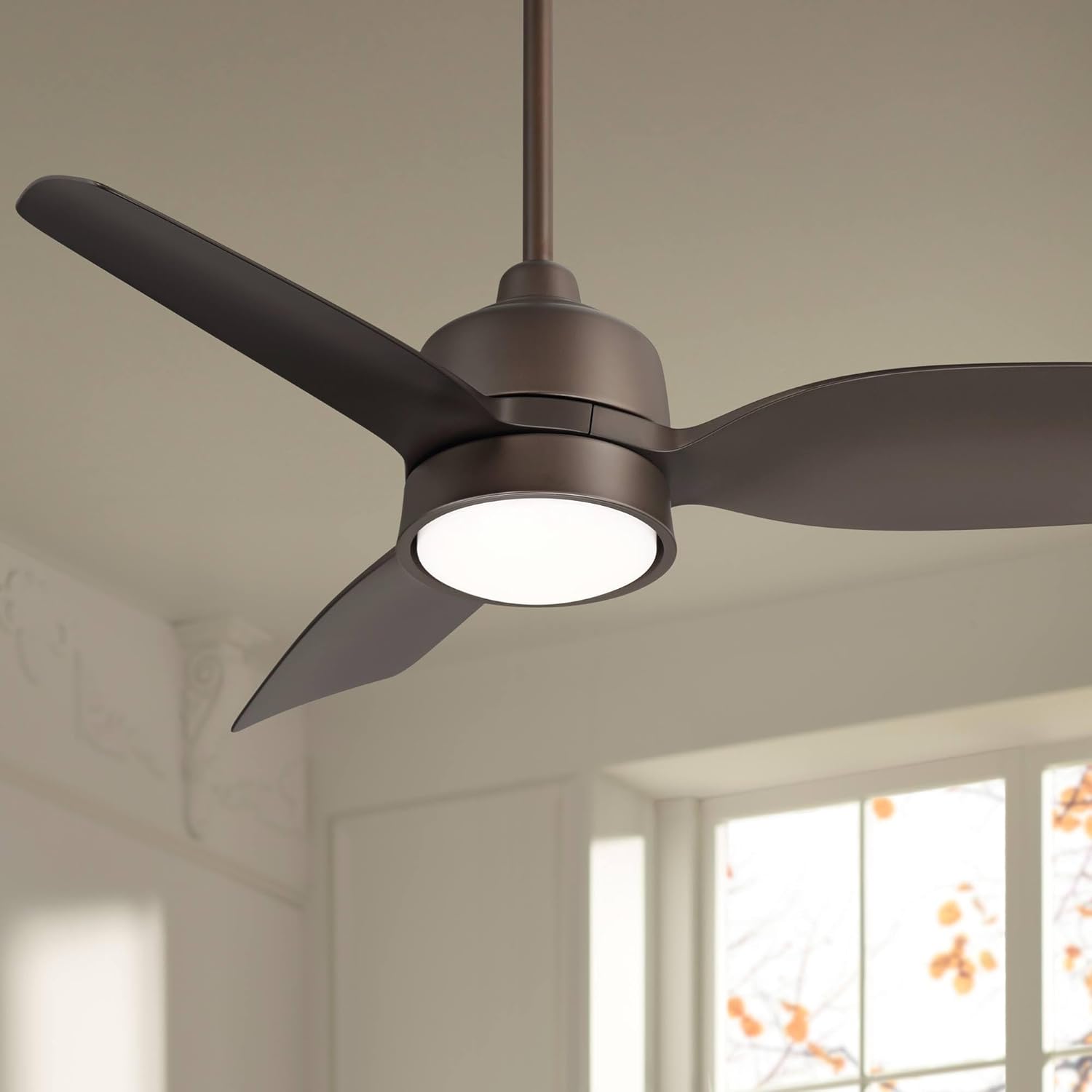 Casa Vieja 36" Verdin Modern Indoor Outdoor Ceiling Fan 3 Blade LED Light Remote Control Emperial Bronze Finish Brown Blades Bedroom Living Room Kitchen Garage Dining Damp Rated Decorative Dimmable