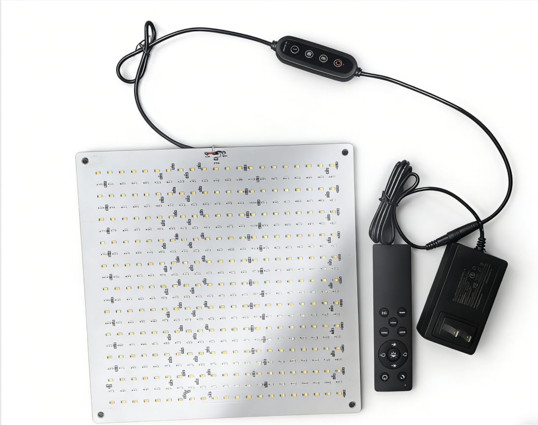 OUTON Lámpara LED para Plantas Espectro Completo, 441 LEDs Grow Light | Cultivo Interior, Luz Crecimiento Plantas con Mando, Temporizador 4/8/12H, Regulable, 3 Modos de Luz