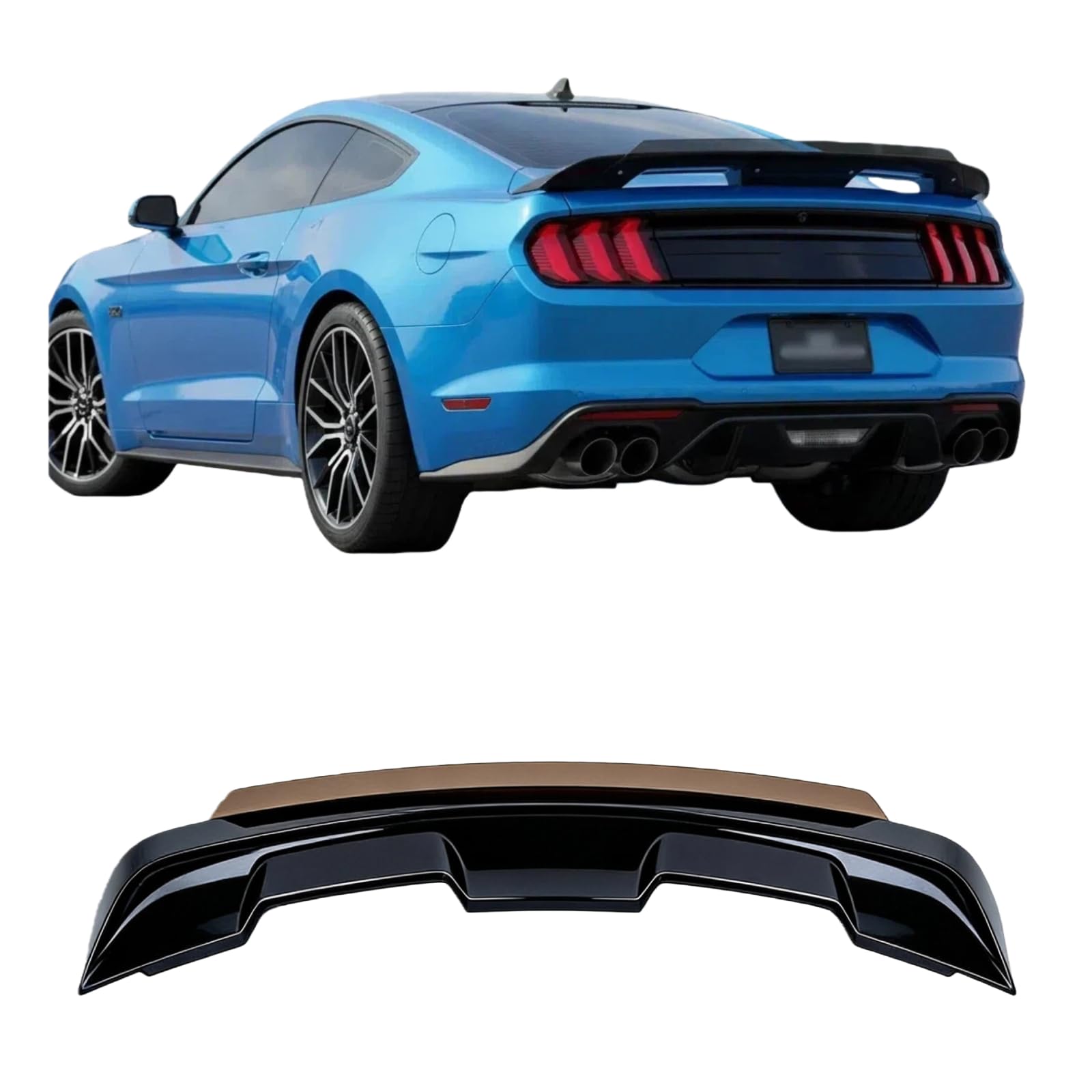 Wicker Bill Spoiler Wing Compatible with 2015-2024 Mustang GT500 GT350 Style 2-Door Coupe Models with Smoke Gurney Flap Car Spoiler Wing for Mustang